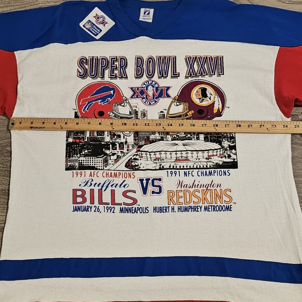 Vintage 1991 LOGO 7 Superbowl XXVI Washington Redskins Half-Sleeve T-Shirt - XL - Picture 12 of 13